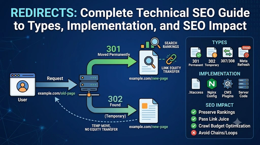 Redirects Complete Technical SEO Guide to Types, Implementation, and SEO Impac