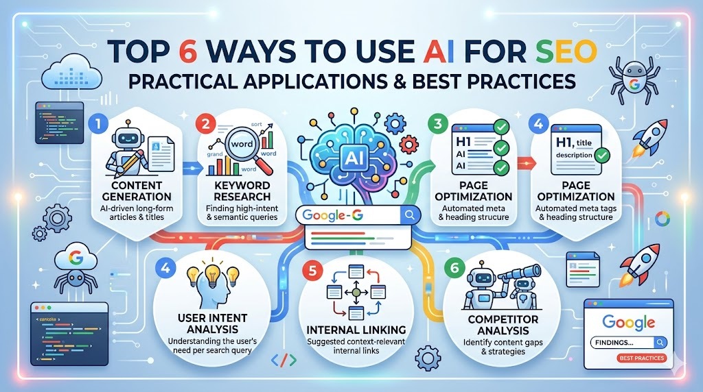 Top 6 Ways to Use AI for SEO Practical Applications and Best Practices