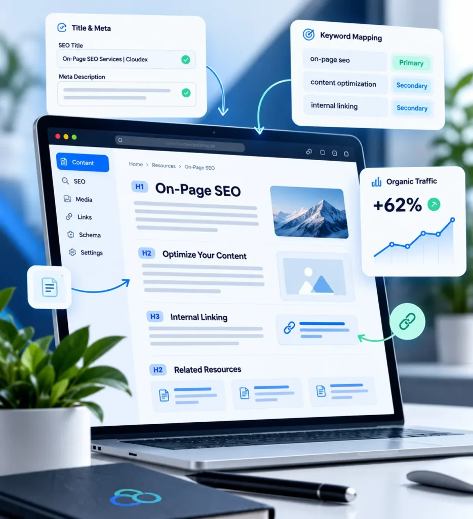 On-Page SEO Services UK Dashboard and Growth Rate